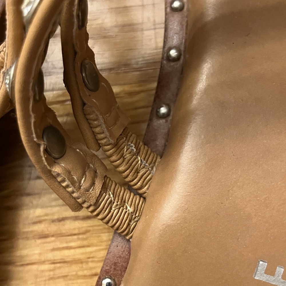 Elegant Tan Studded Sandals - Picture 7 of 7